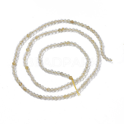 Natural Gold Rutilated Quartz Beads Strands G-F596-25B-2mm-1