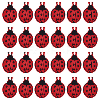 24Pcs Polyester Embroider Thread Iron on/Sew On Patches PATC-FG0003-26-1