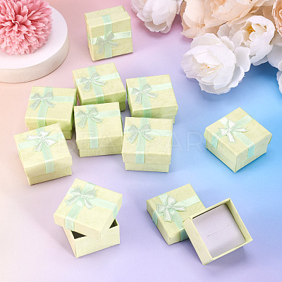 Square Paper Jewelry Ring Gift Boxes with Bowknot CON-TAC0010-80B-1