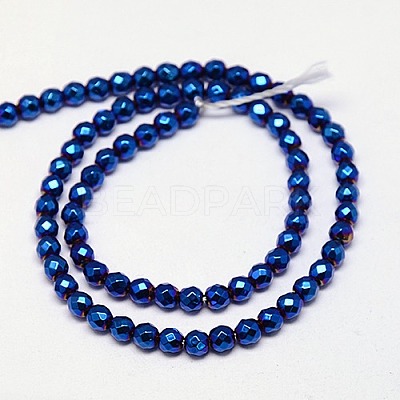 Electroplate Non-magnetic Synthetic Hematite Beads Strands G-J169B-4mm-03-1