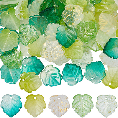 100Pcs Transparent Glass Pendants GLAA-SC0002-45-1