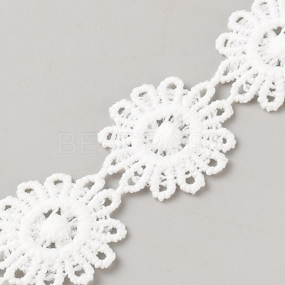 Polyester Lace Ribbon OCOR-WH0111-138B-1