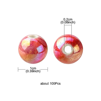 AB Color Wave Printed Acrylic Beads MACR-YW0002-70-1