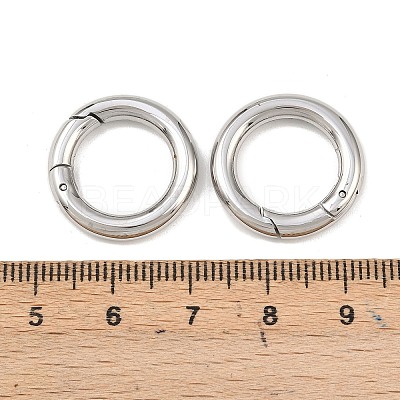 Tarnish Resistant Ring 304 Stainless Steel Spring Gate Rings STAS-E073-06-1