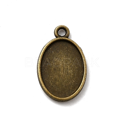 Oval Alloy Pendant Cabochon Settings PALLOY-N0088-15AB-NF-1