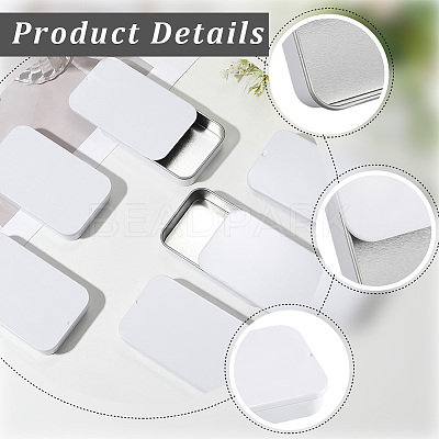 6Pcs Slide Top Tinplate Trinket Storage Boxes CON-SP0001-23C-1