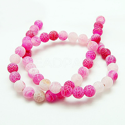 Natural Crackle Agate Beads Strands G-G055-6mm-M-1
