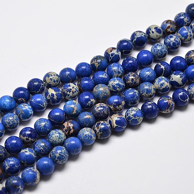 Natural Imperial Jasper Beads Strands X-G-I122-8mm-06-1