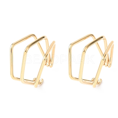 304 Stainless Steel Triple Pentagon Cuff Earrings EJEW-K268-88G-1