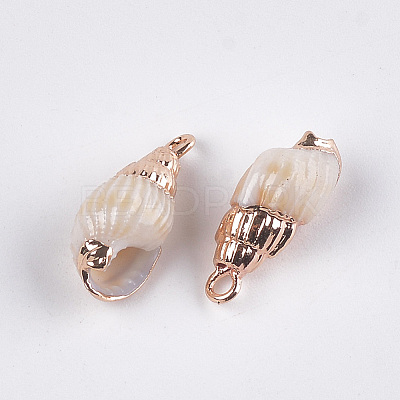 Electroplate Spiral Shell Pendants X-SSHEL-T006-12-1