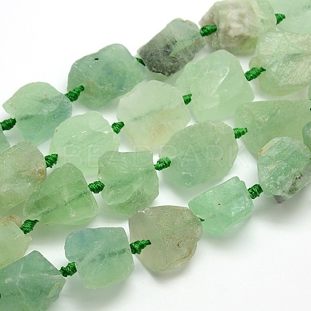 Raw Rough Natural Fluorite Nuggets Bead Strands X-G-L176-02-1