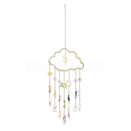 Metal Hanging Suncatchers HJEW-P018-D03-1