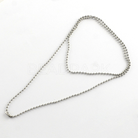 Tarnish Resistant 304 Stainless Steel Ball Chain Necklace Making LS-NJEW-R225-06-1