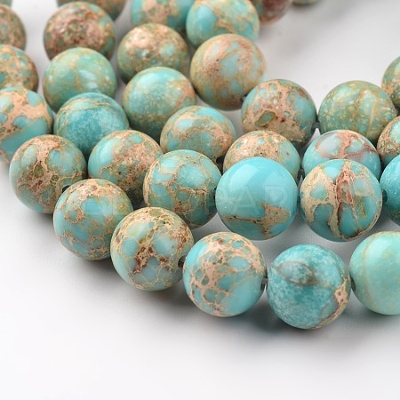 Natural Imperial Jasper Beads Strands G-I122-10mm-12-1