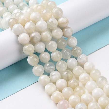 Natural White Moonstone Beads Strands G-F674-08-8mm-01-1