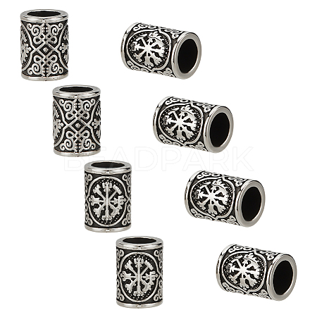 8Pcs 316 Surgical Stainless Steel European Beads STAS-UN0061-39-1