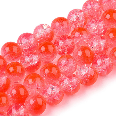 Transparent Crackle Baking Paint Glass Beads X1-DGLA-T003-01B-12-1