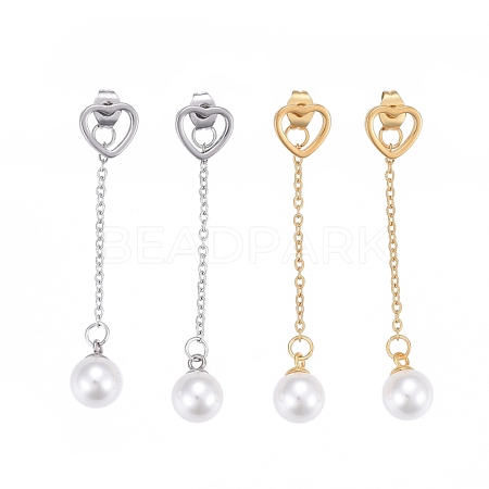 304 Stainless Steel Chain Tassel Earrings EJEW-I248-17-1