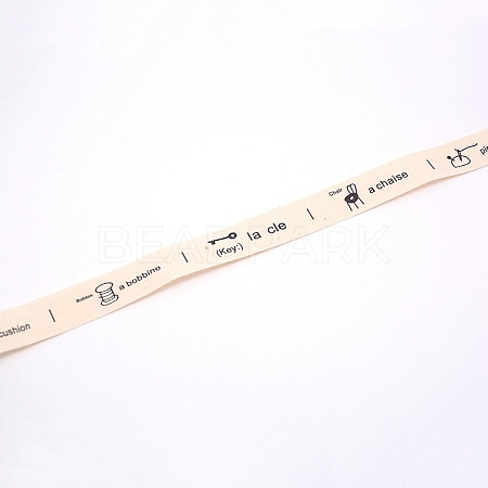 Polycotton(Polyester Cotton) Ribbon OCOR-WH0064-35B-1