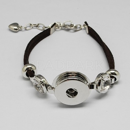 Faux Suede Snap Bracelet Making X-BJEW-R175-08-1