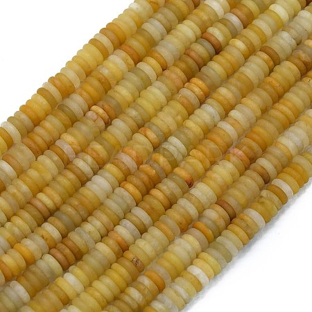 Frosted Natural Topaz Jade Beads Strands G-K389-C13-01-1