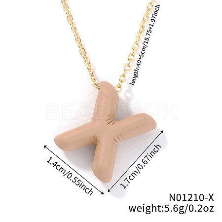 Alloy Initial Pendant Necklaces RS8745-24-1