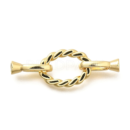 Oval Rack Plating Brass Fold Over Clasps KK-S508-14G-1