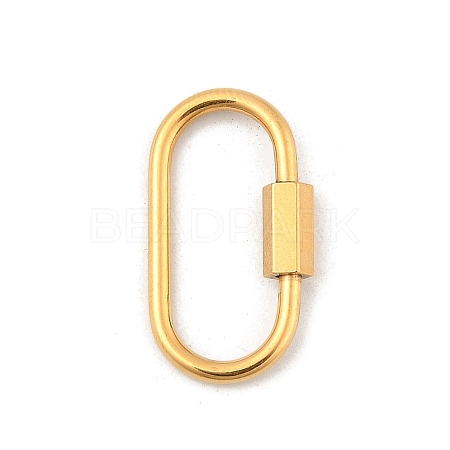 Ion Plating(IP) 304 Stainless Steel Screw Carabiner Lock Charms X-STAS-H107-04D-G-1