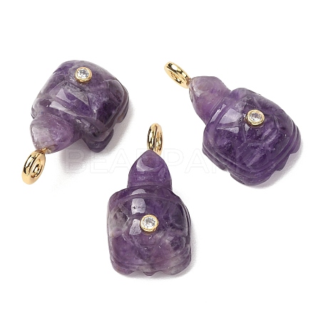 Natural Amethyst Carved Pendants G-H357-03G-09-1
