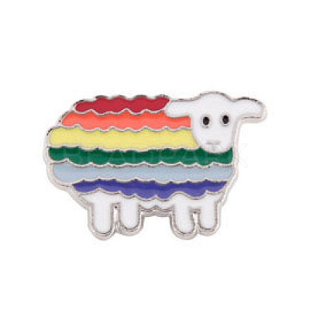 Rainbow Pride Flag Sheep Enamel Pin GUQI-PW0001-032L-1