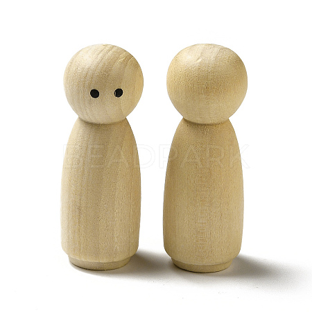 Unfinished Wooden Peg Dolls Display Decorations WOOD-E015-01G-1