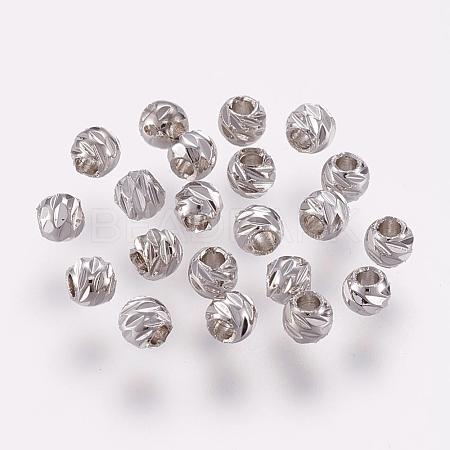 Carved Brass Beads KK-G312-02P-4mm-1