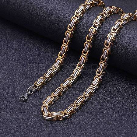 Titanium Steel Byzantine Chains Necklaces for Men FS-WG56795-16-1