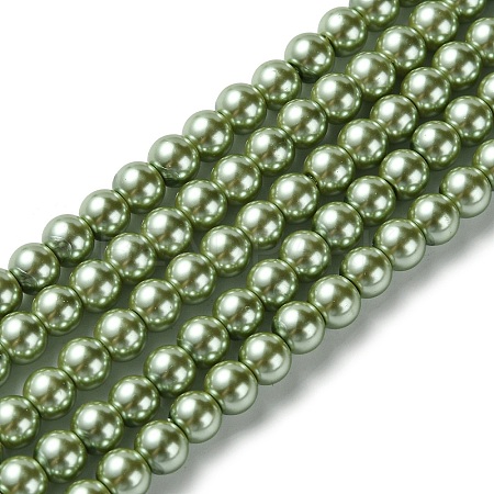 Eco-Friendly Dyed Glass Pearl Beads Strands HY-A008-6mm-RB055-1