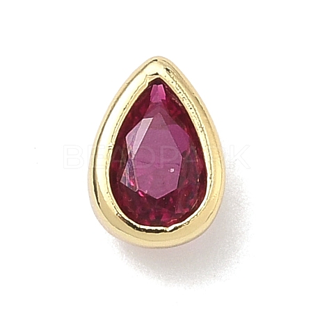Teardrop Brass Micro Pave Cubic Zirconia Cabochons KK-P345-13G-B05-1