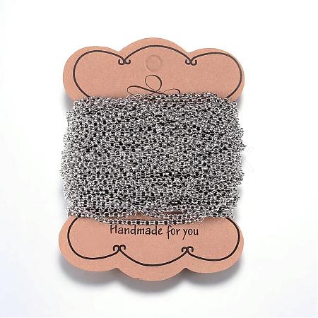 Tarnish Resistant 304 Stainless Steel Rolo Chains CHS-P002-01P-1MM-1