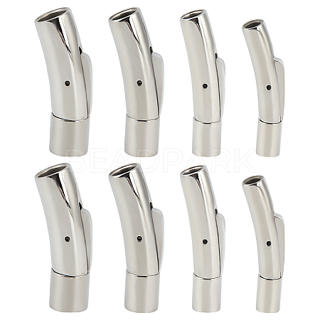 8Pcs 4 Styles Stainless Steel Bayonet Clasps STAS-DR0001-15P-1