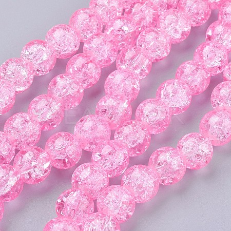 Spray Painted Crackle Glass Beads Strands CCG-Q001-10mm-02-1