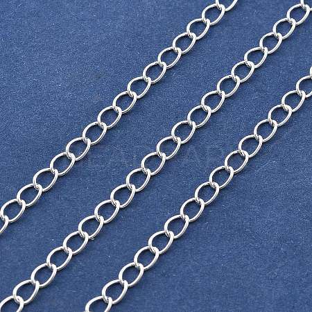Brass Curb Chains KK-P304-02A-S-1