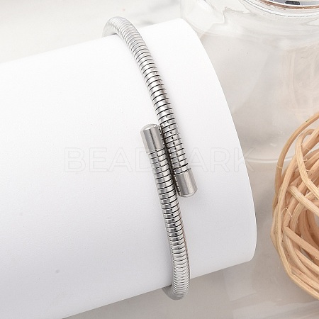 304 Stainless Steel Spring Bangles for Women BJEW-Z086-01P-01-1