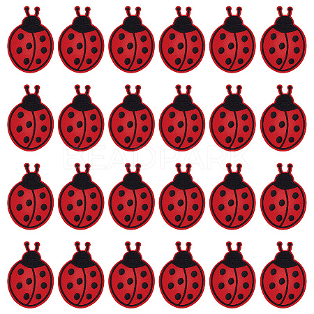24Pcs Polyester Embroider Thread Iron on/Sew On Patches PATC-FG0003-26-1