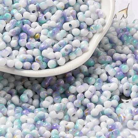 Two Tone Baking Paint Glass Seed Beads SEED-F005-01A-09-1