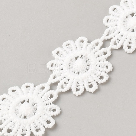 Polyester Lace Ribbon OCOR-WH0111-138B-1