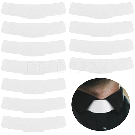 BENECREAT 50Pcs Plastic Tab Collar for Clergy Shirt AJEW-BC0003-64B-1