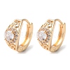 Rack Plating Brass Micro Pave Cubic Zirconia Hoop Earrings EJEW-P238-18KCG-1