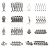 80Pcs 8 Style Tibetan Style Zinc Alloy Pendants TIBEP-SC0001-93-1