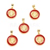 Brass Enamel Pendants KK-P209-02G-RS-2