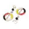 Bohemia Handmade Woven Glass Seed Beads Leverback Earrings EJEW-MZ00149-4