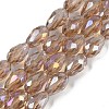 Transparent Electroplate Glass Beads Strands EGLA-N013-T6mm-B23-1