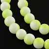 Two-Color Baking Paint Glass Bead Strands DGLA-R050-6mm-22-1